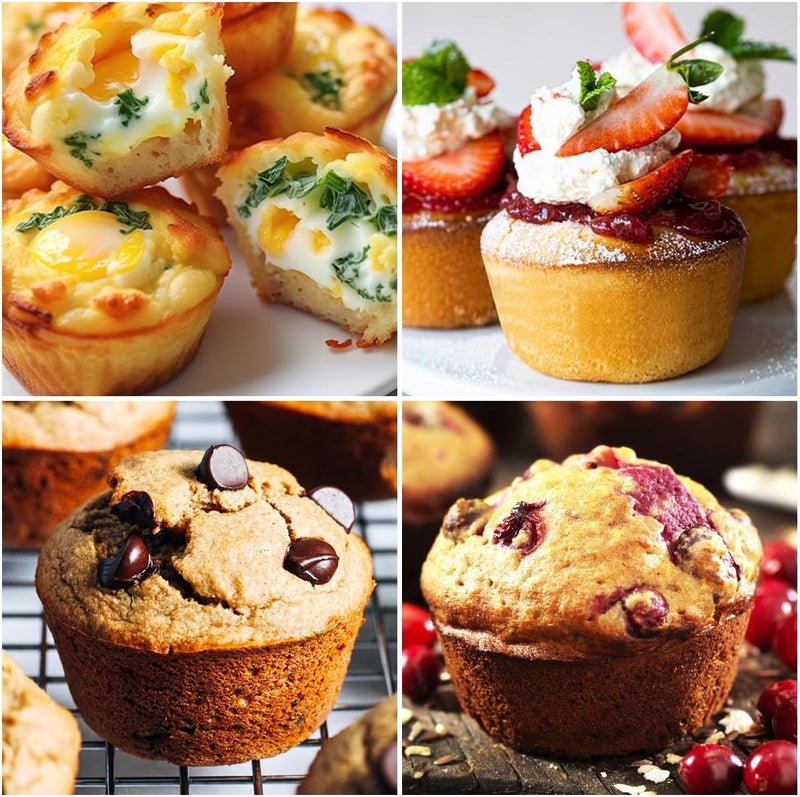 CAKETIME Silicone Muffin Pans for Baking, Metal Reinforced Frame Jumbo 6 Cups & Mini 24 Cups Cupcake Pan Nonstick Muffin Pan for Homemade Baking Easy to Handle - Image 3