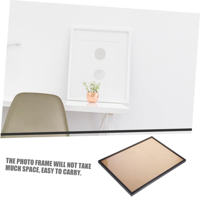 Aluminum A4 Picture Frame Narrow Edge Metal Wall Mounting Poster Frame 21x29.7cm Black for Home Bedroom Display - Image 3
