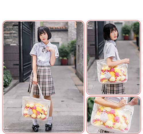 AlwaySky Ita Tote Bag Clear Window for Pins Shoulder Handbag DIY, Cosplay Stachel White - Image 3