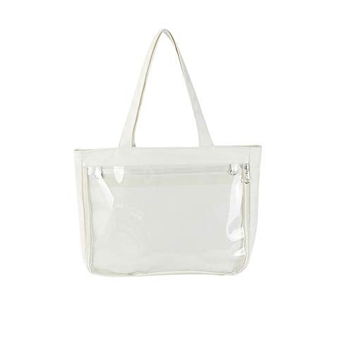 AlwaySky Ita Tote Bag Clear Window for Pins Shoulder Handbag DIY, Cosplay Stachel White - Image 1