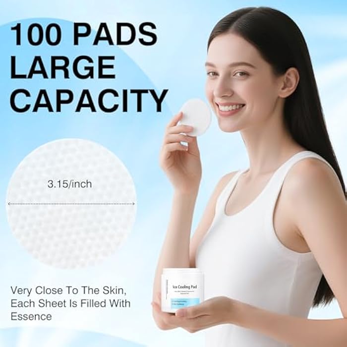 GUOYAOLIFU Toner Pads Pore Skincare, Ice Cooling Pad for Exfoliation Care 100 Pads with Collagen Extract for Soothing, Moisturizing, Niacinamide Toner for Women Men Skincare, Ideal for All Skin Types - Image 4