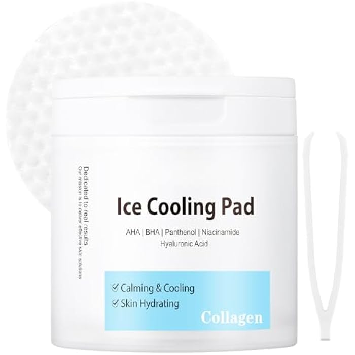 GUOYAOLIFU Toner Pads Pore Skincare, Ice Cooling Pad for Exfoliation Care 100 Pads with Collagen Extract for Soothing, Moisturizing, Niacinamide Toner for Women Men Skincare, Ideal for All Skin Types - Image 1