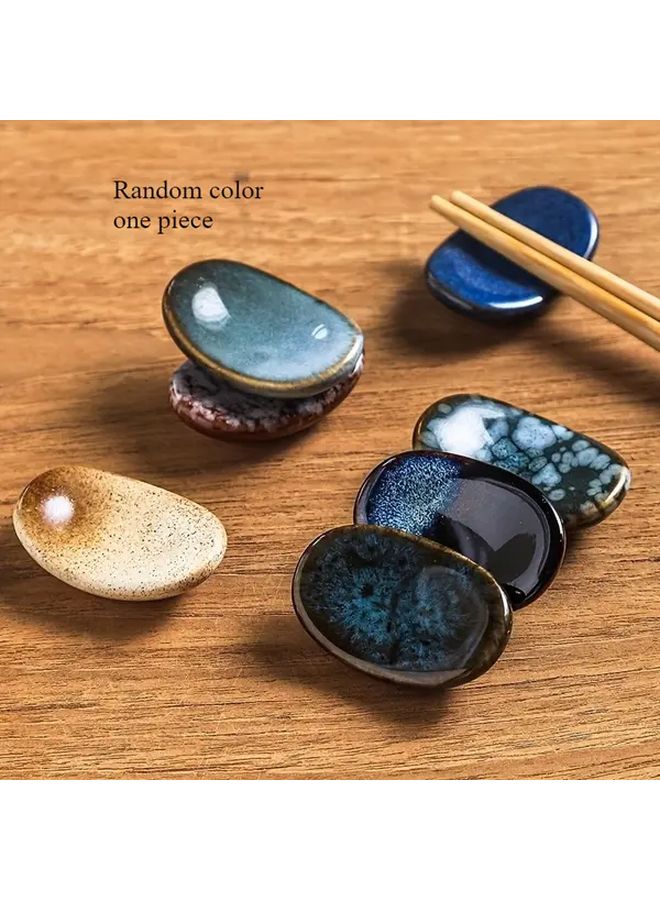 Random Color Japanese Vintage Ceramic Chopstick Fork Holder Utensil Rest Table Setting - Image 1