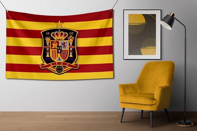 LAMRON LAMRON Spain Football Team For WinHanging Fabric Flag Basic 18 x 27 Inch  - Image 3