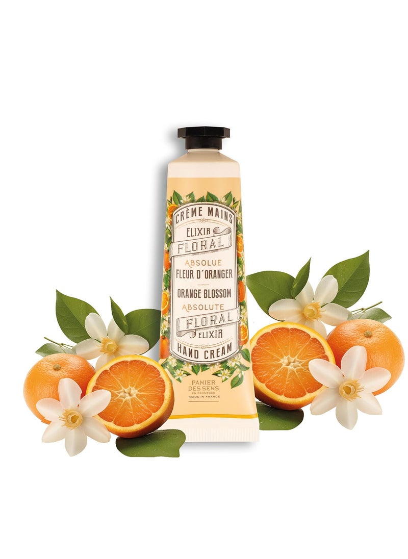 PANIER DES SENS Panier des Sens  Small Hand Cream for Dry Cracked Hands  Orange Blossom Mini Hand Lotion for Dry Skin  With Sweet Almond and Olive Oil  Hand Care 96 Natural Ingredients  Travel Size 1 floz 