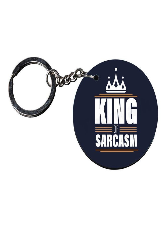 Tinywalk Set of 2 | Circle Shape Printed Wooden Keychains King | Circle Shape keyrings | Circle Shape Keychains| Printed keyrings - Image 3