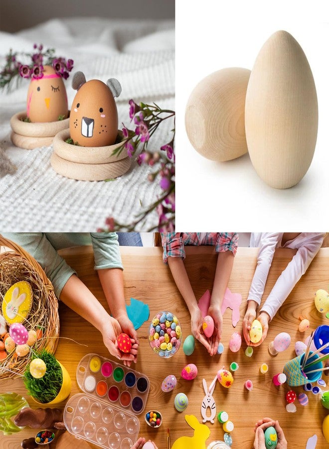 DAHI Easter Wooden Eggs-20pcs 1.6inch Smooth Standable Wooden Easter Eggs Unfinished Wood Eggs for Painting and Decorating(40 * 30mm) - Image 4