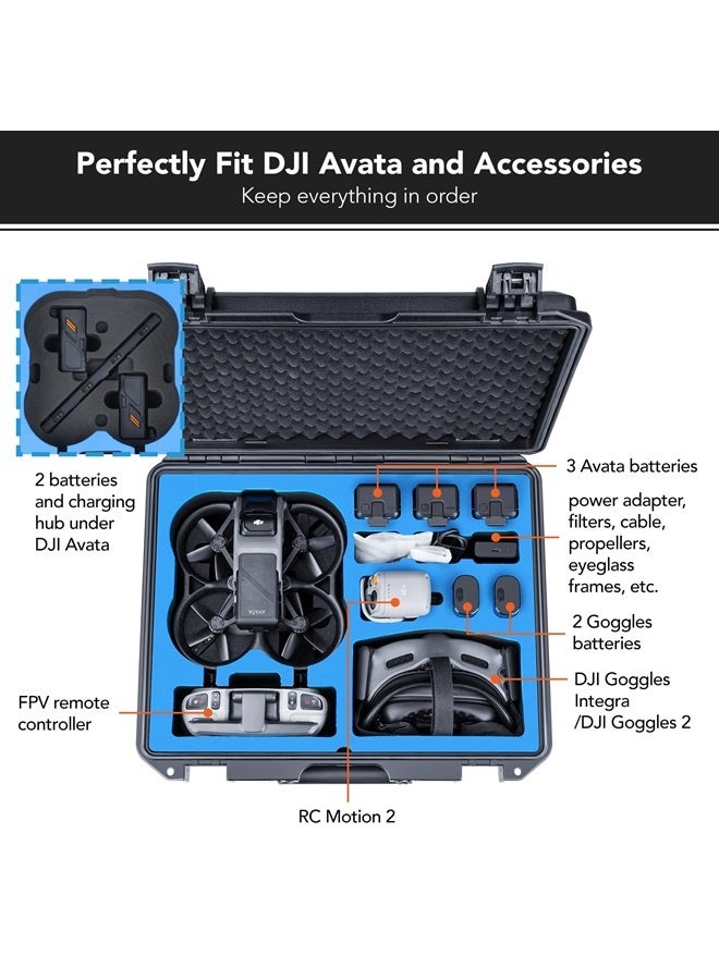 Lykus Titan AT110 Waterproof Hard Case for DJI Avata, Goggles 2/Goggles Integra, and FPV Remote Controller, Support up to 9 Avata batteries and 3 Goggles batteries [CASE ONLY]  - Image 2