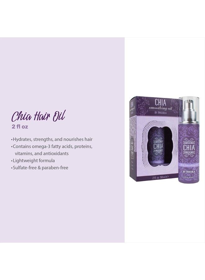 Trissola Chia Hair Smoothing Oil - Nourishing Leave-In Hair Oil With Antioxidants (2 oz) - Image 2