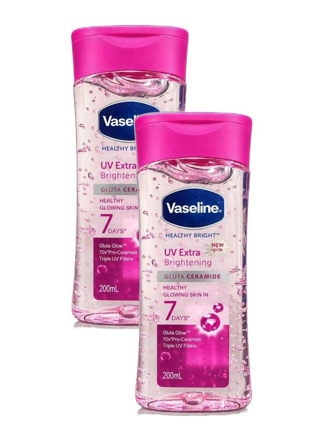 Vaseline UV Extra Brightening Gluta Ceramide Healthy Glowing Skin Body Oil, 200ml (Bundle of 2) - Image 1