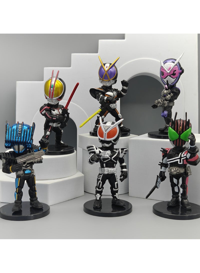 3 generations and 6 models of Kamen Rider anime figurines, Dragon Rider special camera masked Superman toy models, egg twisting machine figurines, and ornaments  - Image 1