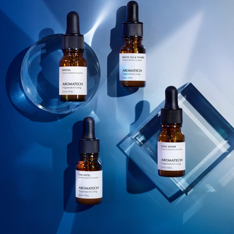 AromaTech The Bestsellers Set | Gift Set of Aroma Diffuser Essential Oils Blend of Santal, The Hotel, White Tea & Thyme, and Love Affair - 10 mL (4 Pack) - Image 2