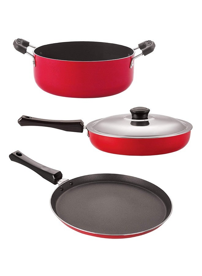 نيرلون مجموعة هدايا من 3 قطع من أدوات المطبخ المصنوعة من الألومنيوم غير اللاصقة من نيرلون، آمنة للاستخدام في غسالة الأطباق (FT10_FP12_CS24) - Image 1