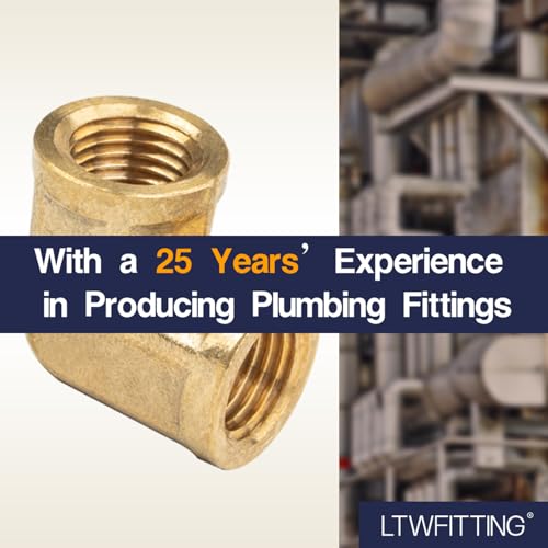 LTWFITTING Brass Pipe Fitting Female 90 Deg 1/4-Inch NPT Elbow Fuel Air(Pack of 5) - Image 5