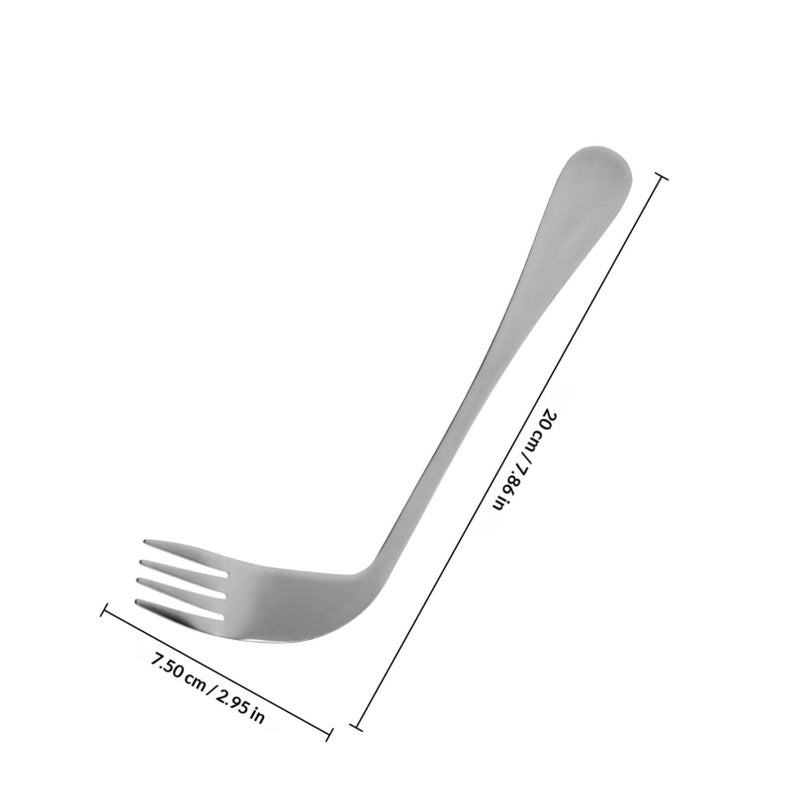 Angled Feeding Utensils 1 Set for Seniors and Patients with Limited Mobility Featuring Ergonomic Fork and Spoon Design That Reduces Wrist Stress - Image 3