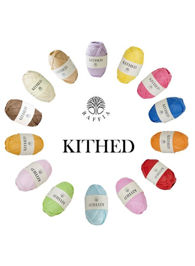 KITHED RAFFIA YARN, soft raffia yarn for crochet，328ft，Smooth Raffia for Hand Knitting Summer Hats and Bags (03 Cream Brown) - Image 5