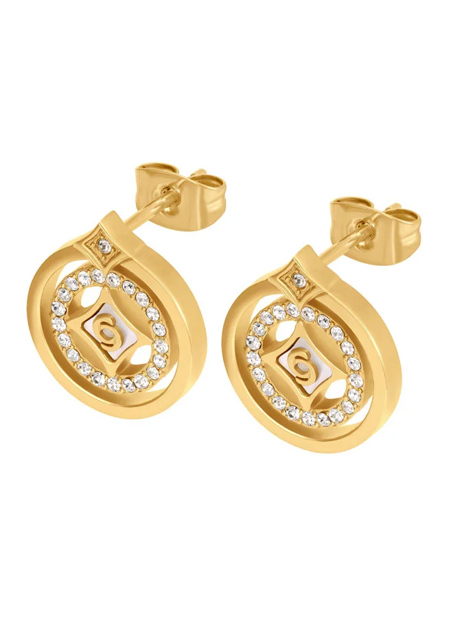 CERRUTI 1881 Francesca Gold Round Motif Earrings for Women