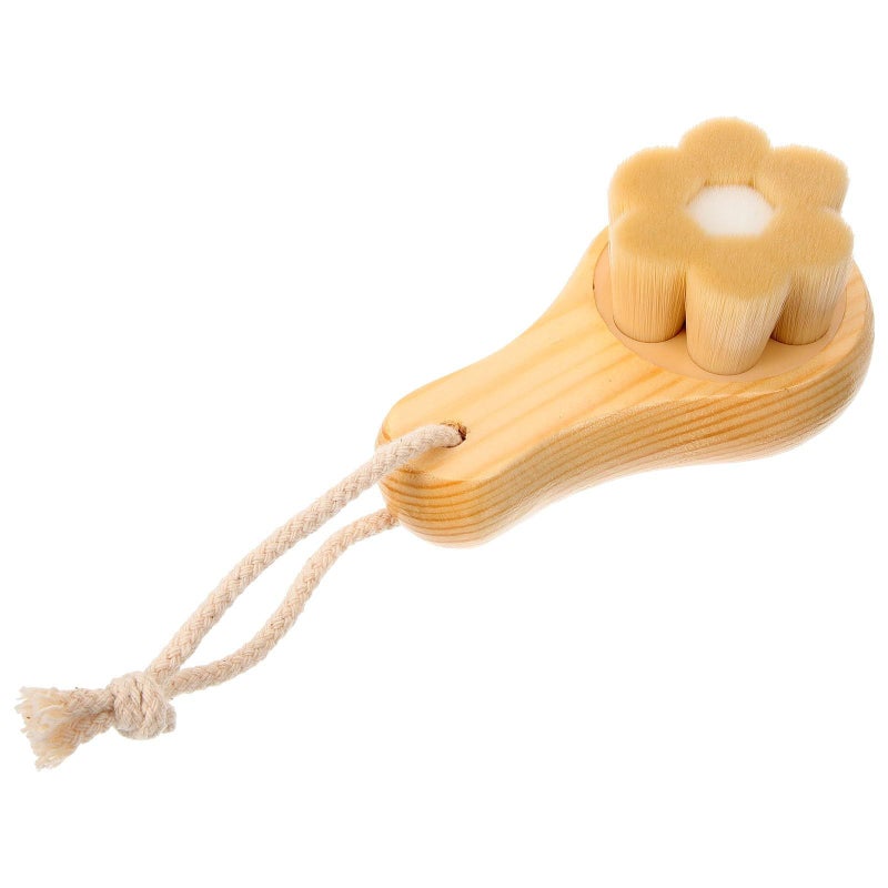 Wooden Handle Facial Brush With Soft Bristles For Men And Women Daily Pore Cleansing Exfoliator - Image 2