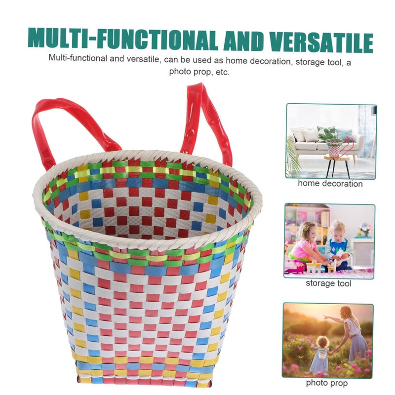 Pretzoom 1 Pack Little Pannier Toy Storage Basket Backpack Woven Knapsack For Boys Girls Random Color - Image 5