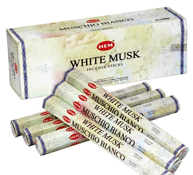 WHITE MUSK INCENSE STICKS SIXPACK 20 STICKS PER PACK BOX