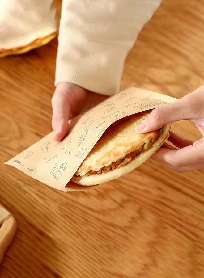 50pcs Oil proof paper bag,  baking and cookie sheet, baking storage bag, for sandwiches, bread, French fries, and snacks  - Image 4
