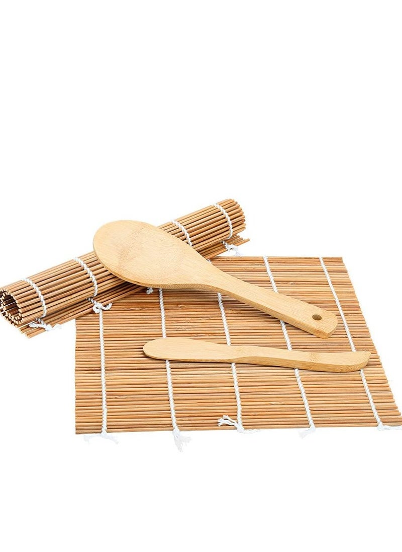SYOSI - Sushi Making Kit, Bamboo Sushi Mat, Including 2 Sushi Rolling Mats, 5 Pairs of Chopsticks, 1 Paddle, 1 Spreader, 1 Beginner Guide PDF, Roll On, Beginner Sushi Kit - Image 1