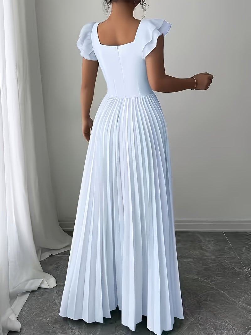 Women'S Elegant Pleated Hem Long Dress - Image 5
