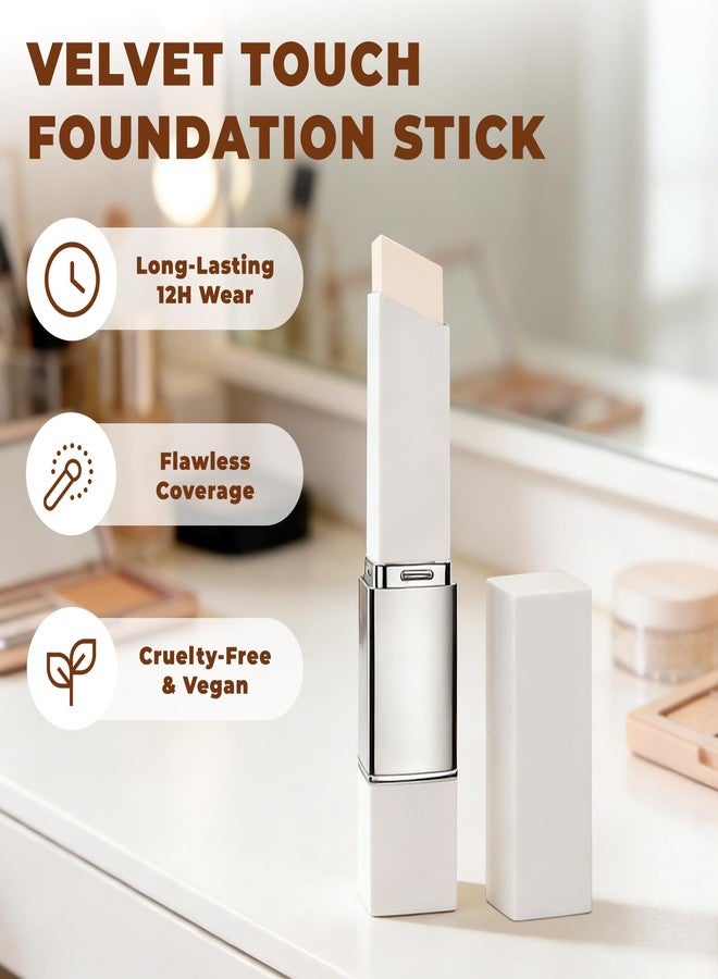 JoaumiSet korean foundation stick with color-changing tone matching formula - lightweight cream foundation for natural finish, waterproof long-lasting face makeup with brush for all skin types (natural color) - Image 5
