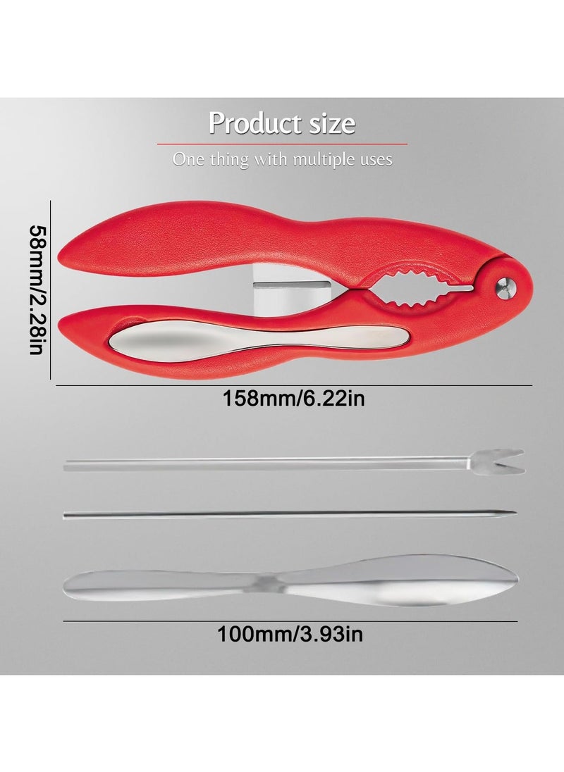 Generic - 4 Pcs Crab Crackers and Tools, Multifunctional Crab Leg Crackers, Lobster Crackers and Picks Set, Crab Utensils Seafood Tools, Crab Forks Scissors Lobster Shellers, Nut Cracker Set for Crab Legs - Image 1