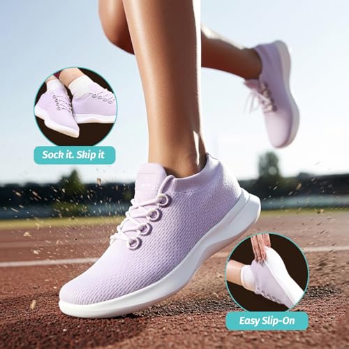 YOHO Fastlane 0600 Sneakers for Women | Stylish, Casual & Lightweight | Extra soft Walking Slip-On Shoes for Ladies/Girls | Lavender Mist -UK 8 - Image 2