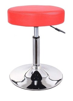 CRAFTSPEN CRAFTSPEN Makeup Vanity Stool ChairRound Tufted Swivel Adjustable Makeup Vanity Seat Stool with Chromed Metal Base for Living RoomKitchenOffice Red  - Image 1