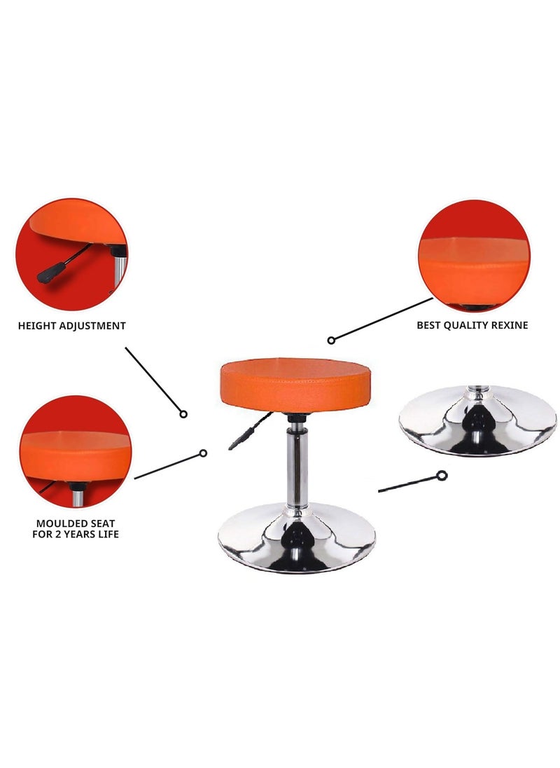 CRAFTSPEN CRAFTSPEN Makeup Vanity Stool ChairRound Tufted Swivel Adjustable Makeup Vanity Seat Stool with Chromed Metal Base for Living RoomKitchenOffice Red  - Image 3