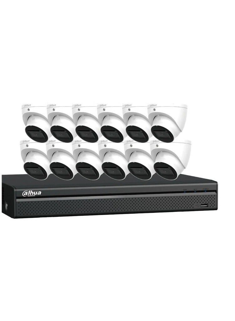 Dahua Dahua 12-Camera Indoor 2MP HD Security Camera Kit, 16-Channel Night Vision Waterproof for iOS and Android - Image 1