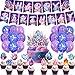 LHDUOFA Crystal Party Supplies Crystal Birthday Party Decorations Includes Crystal Happy Birthday Banner Cake Topper Cupcake Toppers Balloons for Crystal Diamond Birthday Party Geology Decorations - Image 2