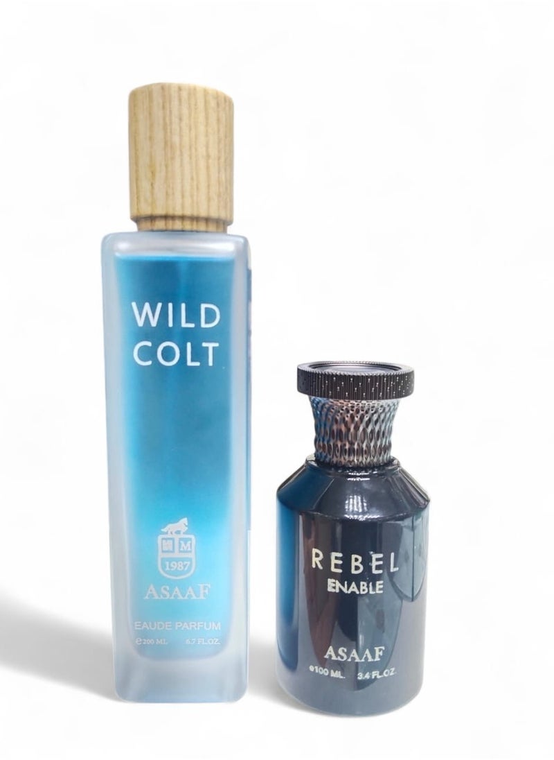 ASAAF Asaaf Wild Colt 200ml + Asaaf Rebel Annibal 100ml Eau de Parfum  - Image 1