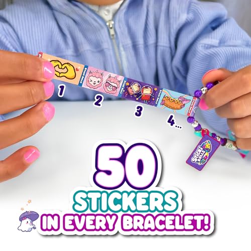 Sky Castle STICKI Rolls Sticki Bands - The Original Wearable Shareable Sticker Bracelet | Includes 70 Mini Stickers | 2 Mystery Reveal Sticki Rolls | Over 1000 Sticker Designs to Collect! (Series 1 Turquoise) - Image 2