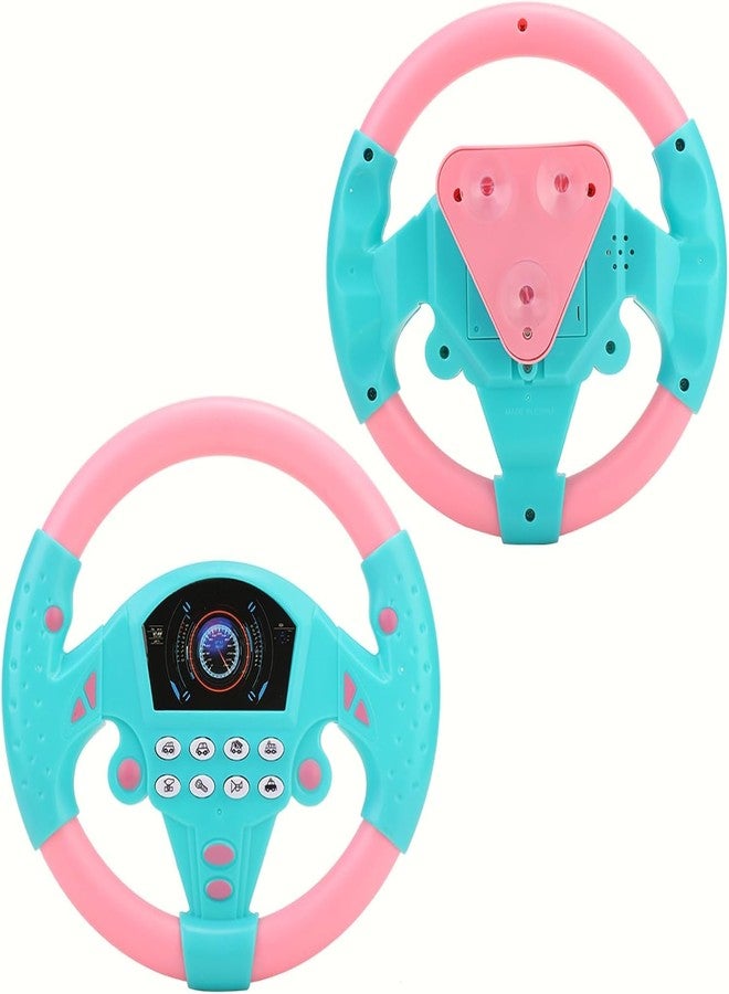 JRS TRADERS JRS Kids Interactive Electronic Steering Wheel Toy with Lights, Sounds & Music - Educational Pretend Driving Simulator for Toddlers & Children (PINK/BLUE) - Image 3