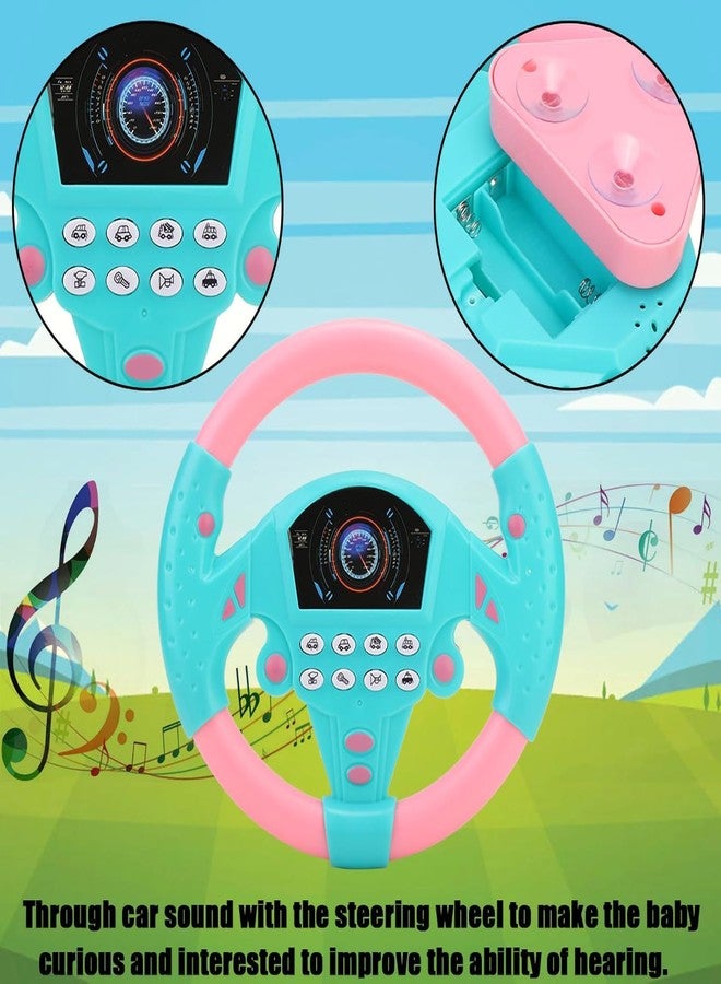 JRS TRADERS JRS Kids Interactive Electronic Steering Wheel Toy with Lights, Sounds & Music - Educational Pretend Driving Simulator for Toddlers & Children (PINK/BLUE) - Image 5