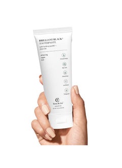 Terra & Co. Terra & Co. Brilliant Black Hydroxyapatite Charcoal Toothpaste for Whitening Teeth - Natural Vegan Sensitive Teeth Whitening Remineralizing Toothpaste Without Fluoride & SLS - Mint, 3.4 Ounces  - Image 2