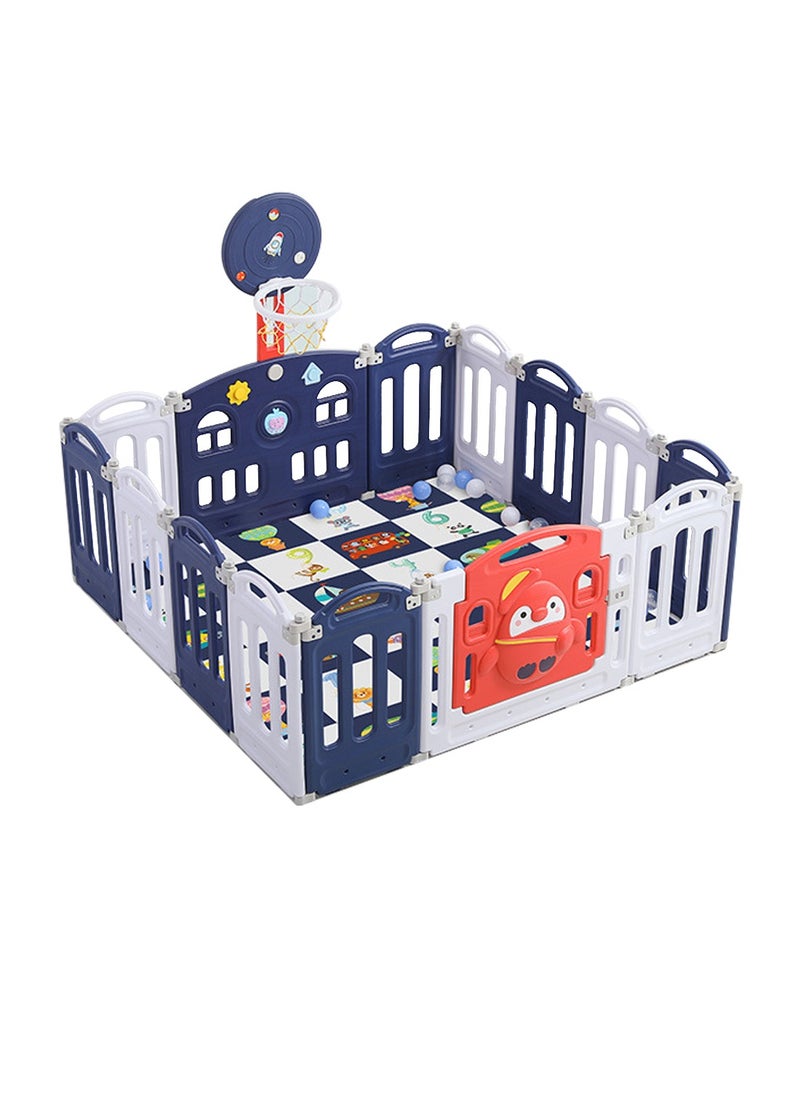 MaBaby 14-Panel Baby Play Yards with Lock Door & Anti-Slip Rubber Bases, Foldable Playpen for Babies and Toddlers, Adjustable Shape Baby Fence, Safety Play Yard with Gate  - Image 1