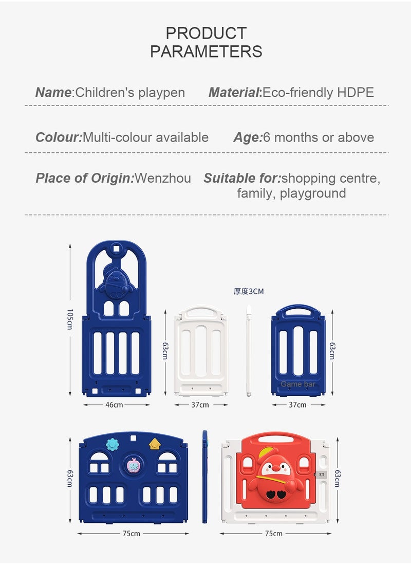 MaBaby 14-Panel Baby Play Yards with Lock Door & Anti-Slip Rubber Bases, Foldable Playpen for Babies and Toddlers, Adjustable Shape Baby Fence, Safety Play Yard with Gate  - Image 4