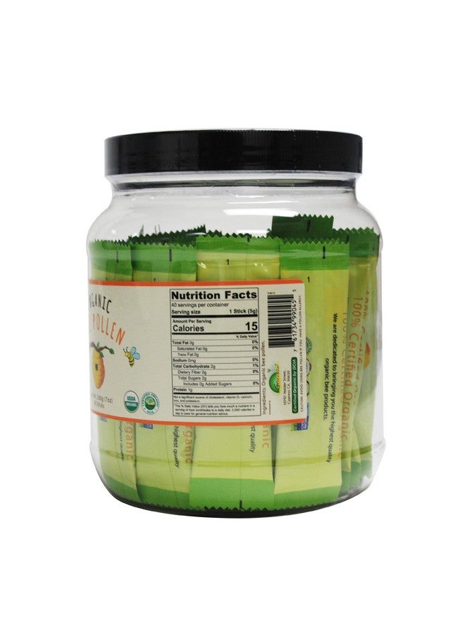 Greenbow Organic Bee Pollen - 100% USDA Certified Organic, Non-GMO, Halal, Kosher Certified, Pure & Natural Bee Pollen - Superfood Packed with Proteins, Vitamins & Minerals - Gluten Free -5g x 40stick - Image 2