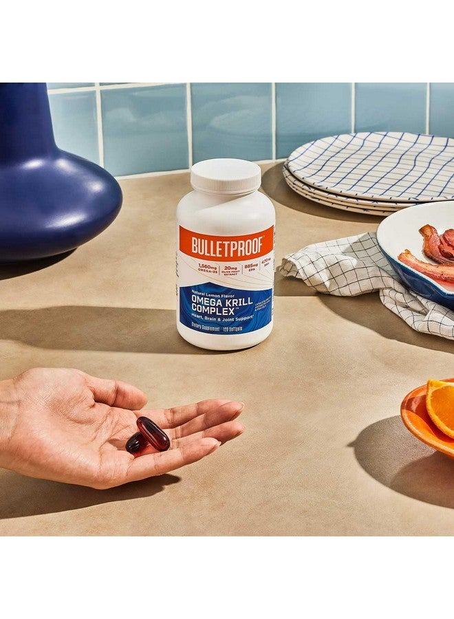 بوليت بروف كبسولات أوميجا كريل كومبلكس اللينة بنكهة الليمون، 120 كبسولة، مكمل غذائي بزيت السمك لصحة الدماغ والقلب - Image 3