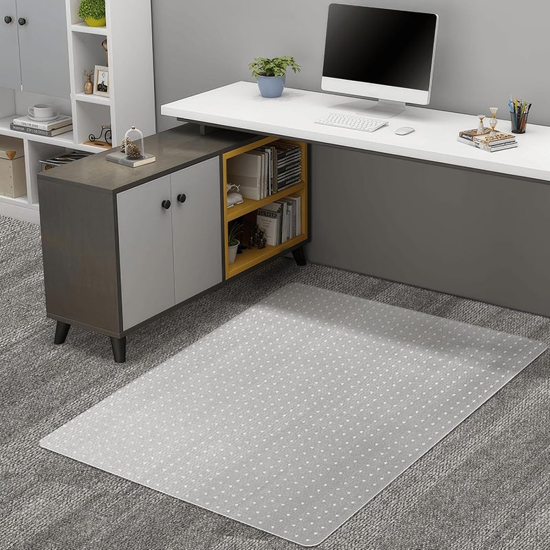 Azadx Office Chair Mat for Carpet Desk Chair Mat for Carpeted Floors Large Floor Mat for Office Chair on Low, Standard and No Pile Carpeted Floors Durable Carpet Protector Mat (45x 53'' Rectangle) - Image 1