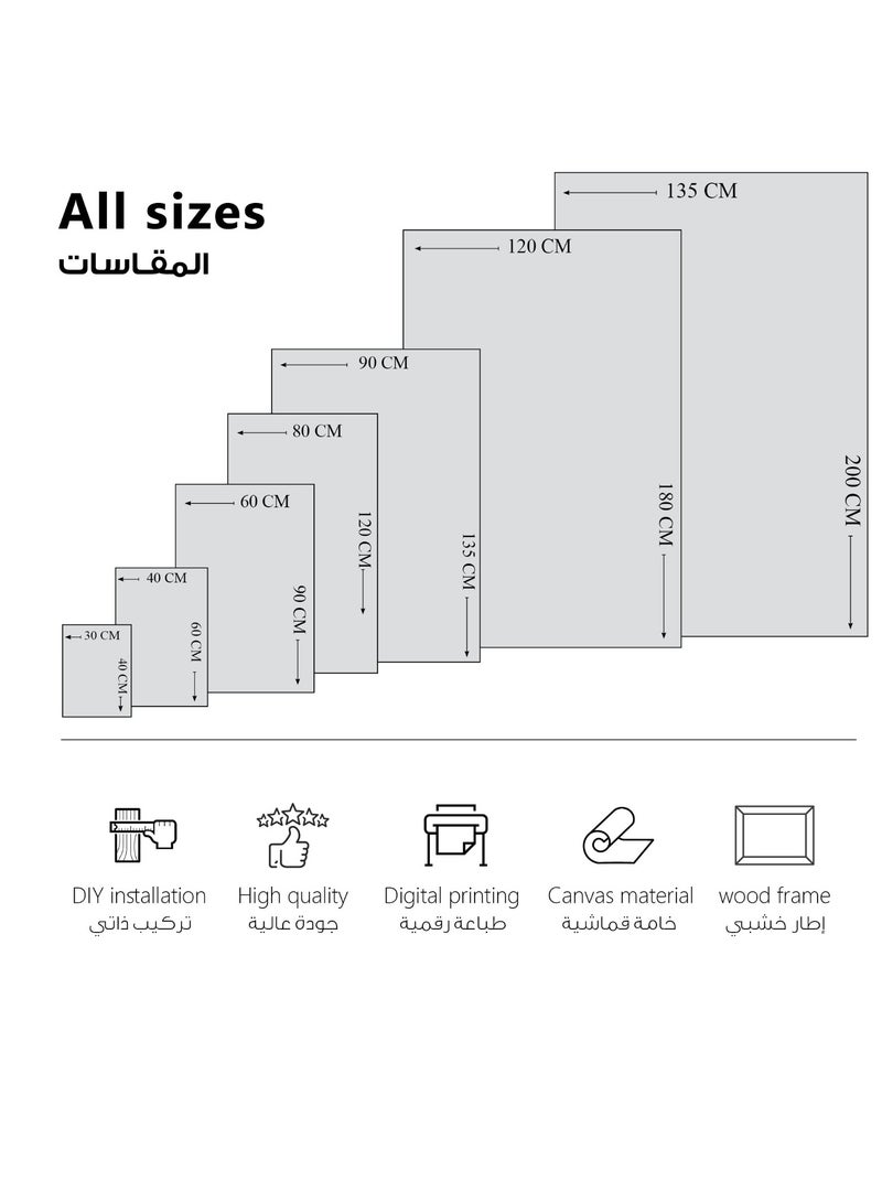مودكلاس لوحة جدارية كانفس بتصميم تراثي - Image 3