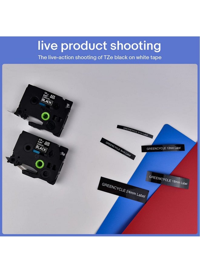 GREENCYCLE 3-Pack Compatible for Ptouch TZe-355 TZ-355 AZE-355 White on Black 24mm 1 inch Laminated Label Tape for PT-D600 PT-P700 PT-2300 PT-2430PC PT-2730 PT-P750W Label Maker - Image 3