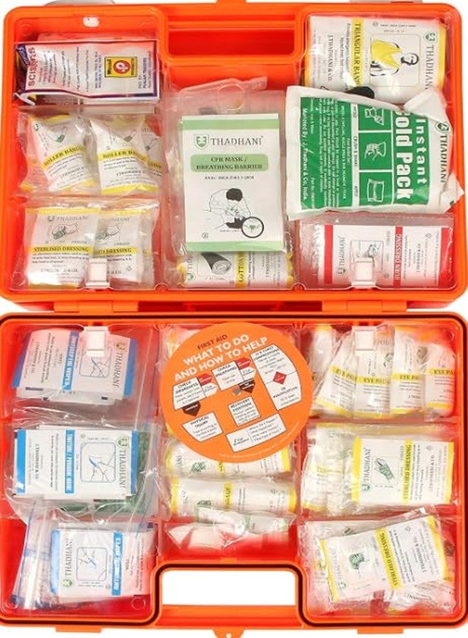 حقيبة الإسعافات الأولية عالية الوضوح من سلسلة Thadhani MEDIC 7500 - متوافقة مع معايير ANSI من النوع الثالث، سعة 75 شخصًا، مقاومة للماء مع حامل للتثبيت على الحائط، مانع تسرب مطاطي | مثالية للاستخدام المكتبي والصناعي - Image 4