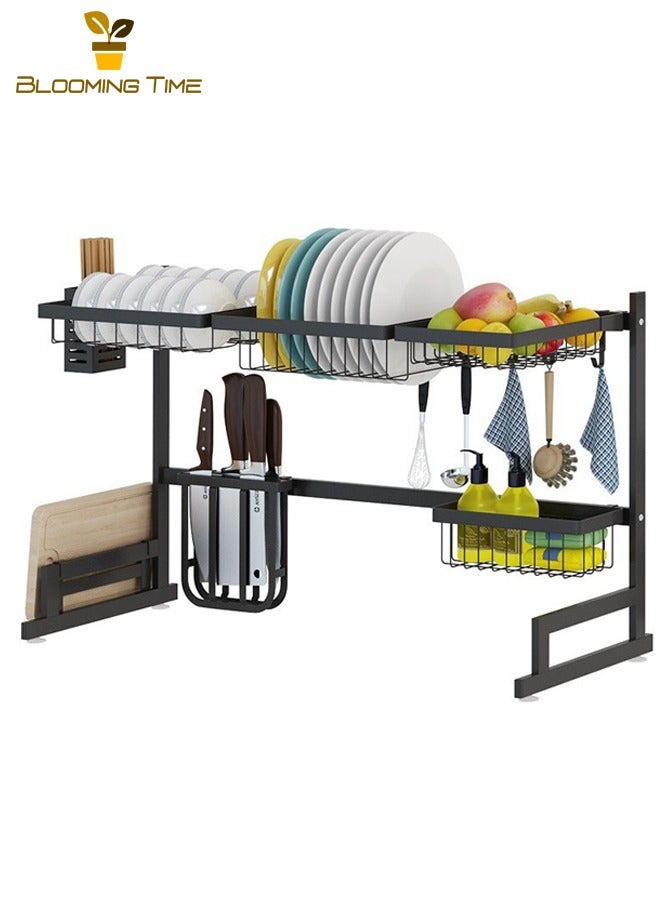 BLOOMING TIME Kitchen Stainless Steel Sink Rack Dishwasher Drain Rack Durable Rust-proof Easy To Clean Strong Load-bearing Capacity Space-saving, Black - Image 2