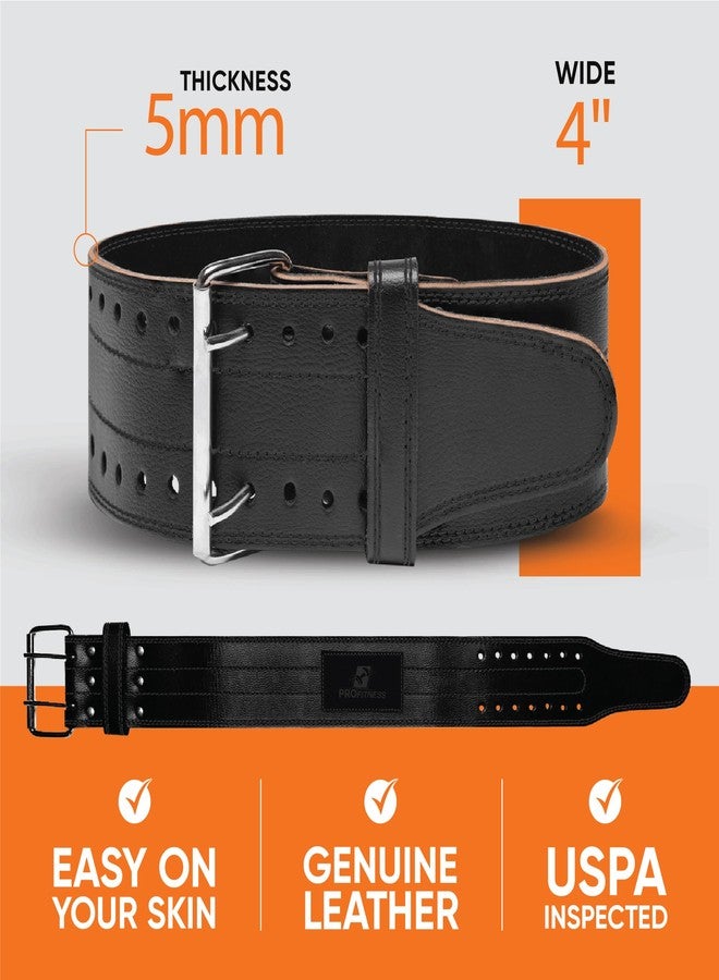 ProFitness Weight Belts for Men & Women - Deadlift Belt for Men Proper Functional Fitness (Black/Black, Large) - Image 2