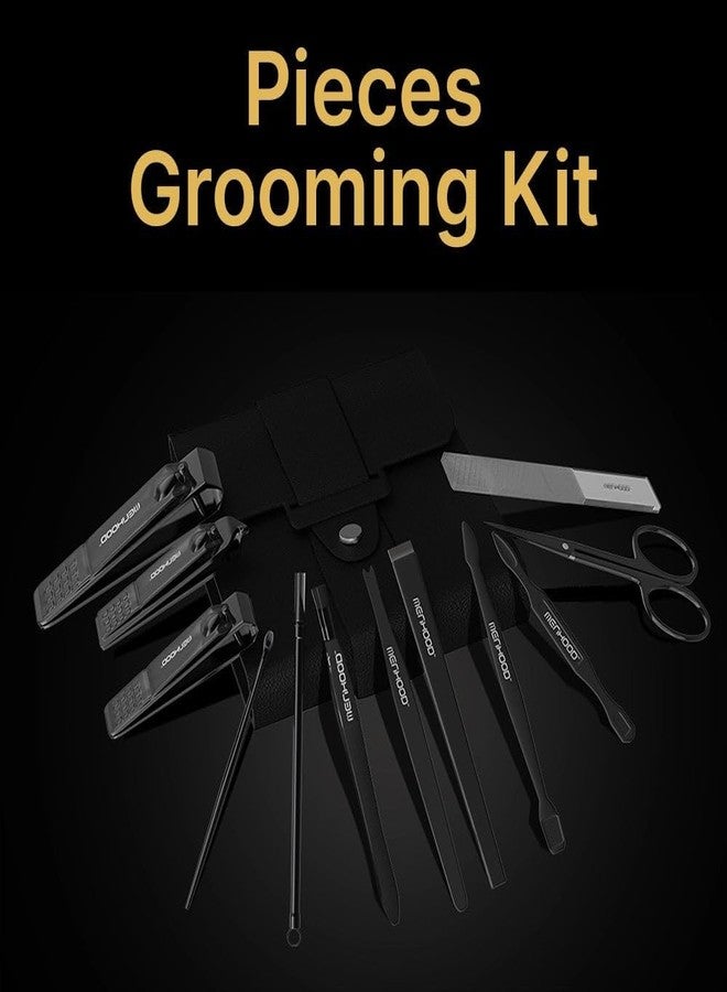 Menhood Man-Cure Kit (16 Pieces) | Stainless Steel Grooming Kit | Manicure Pedicure Kit | Leather Compact Travel Case | Face Care, Foot Care, Hand Care Tools - Image 5